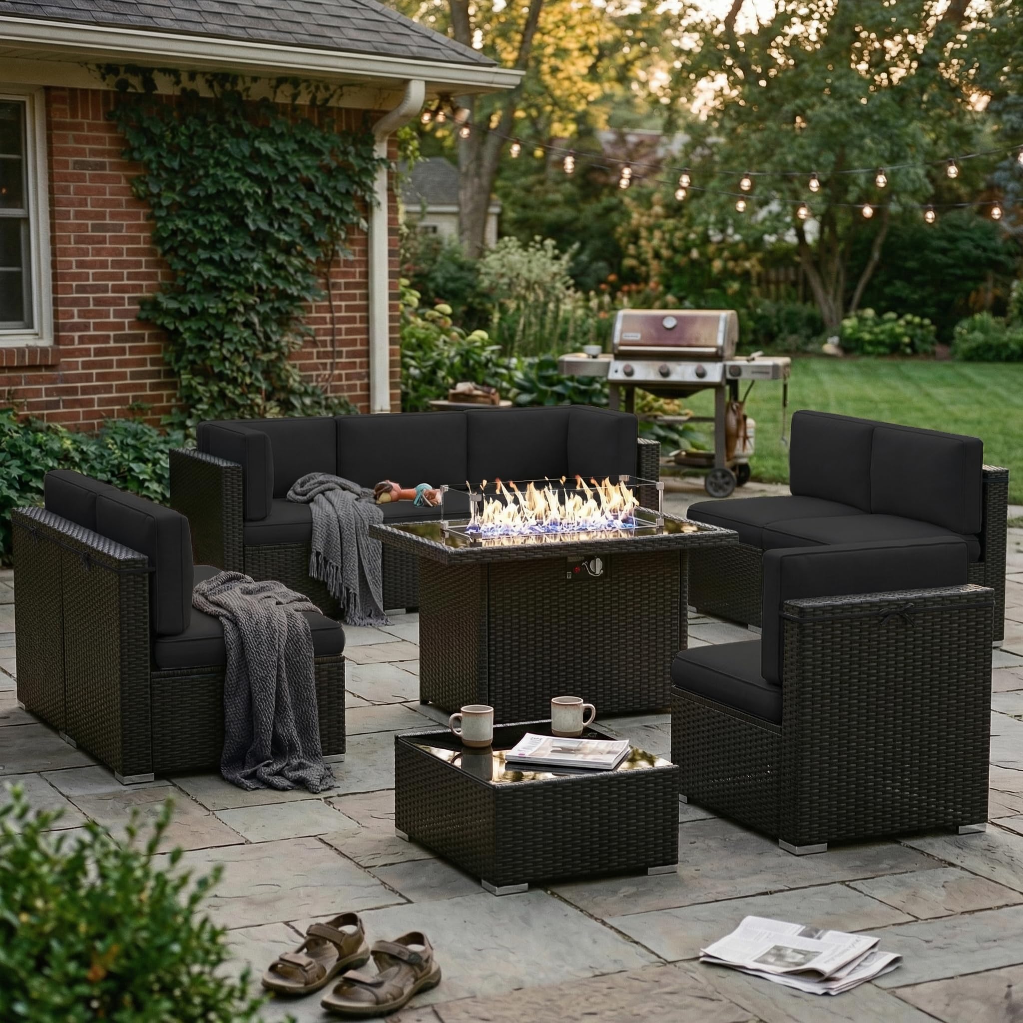 Amazon.com: Vakollia 10 Pieces Patio Furniture Set with 44